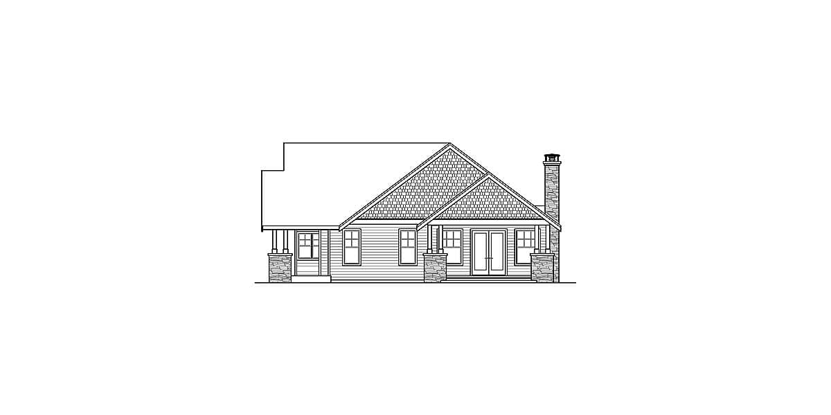 Plan 72841DA: Sprawling Angled Ranch House Plan - Image #4 - Craftsman, Ranch