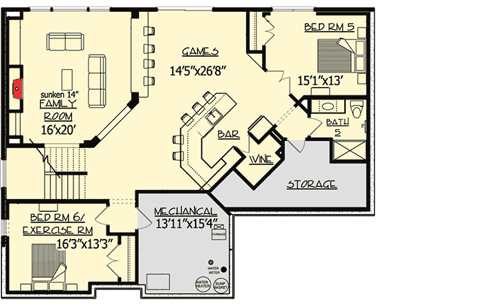 Plan 73326HS: Gorgeous Gabled Dream Home Plan - Floor Plan - Optional Finished Lower Level - Craftsman, New American, Northwest