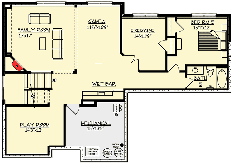 Plan 73332HS: Four Gabled Craftsman Stunner - Floor Plan - Optional Finished Lower Level - Craftsman, New American, Northwest