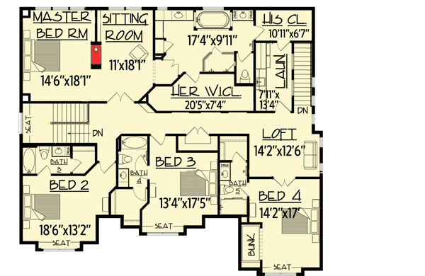 Plan 73340HS: Dad's Dream Home Plan - Floor Plan - 2nd Floor - Craftsman, New American, Northwest