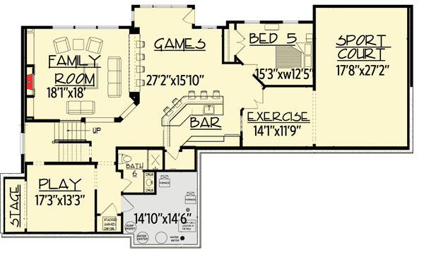Plan 73340HS: Dad's Dream Home Plan - Floor Plan - Optional Finished Lower Level - Craftsman, New American, Northwest