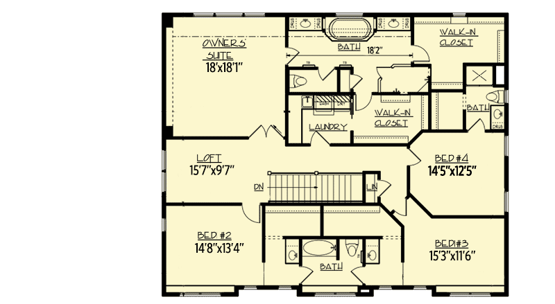 Plan 73349HS: Sneakers Not Included - Floor Plan - Second Level - Craftsman, New American, Northwest