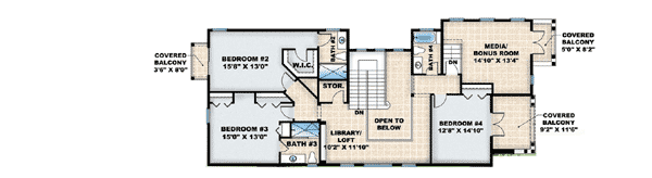 Plan 76006BW: Beautiful Florida House Plan - Floor Plan - 2nd Floor - European, Florida-Style, Mediterranean