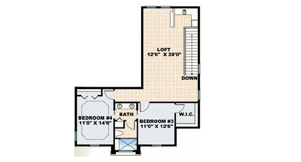 Plan 76012BW: Huge Second Floor Loft - Floor Plan - 2nd Floor - European, Florida-Style