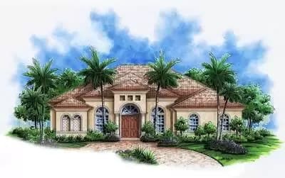 Perfect One Level Mediterranean House Plan