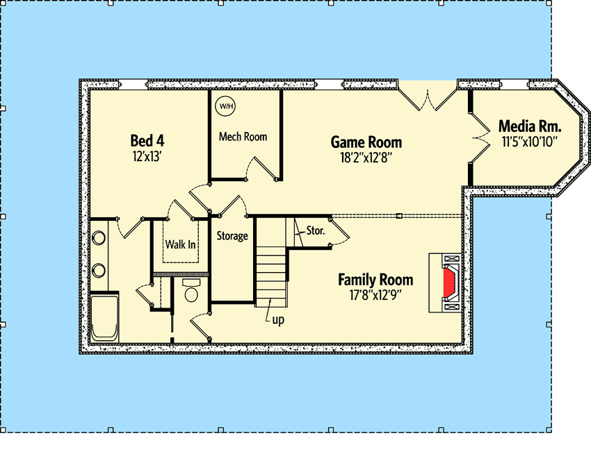 Plan 77603FB: Country House Plan with Massive Porch - 2035 Sq Ft - Floor Plan - Lower Level - Cabin, Country, Mountain, Rustic, Vacation