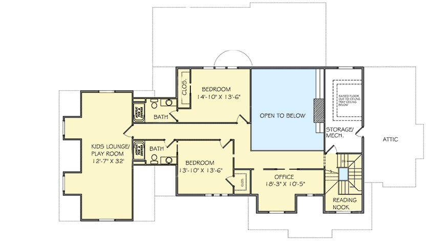 Plan 77605FB: Exclusive Farmhouse Plan for a Sloping Lot - Floor Plan - 2nd Floor - Country, Traditional