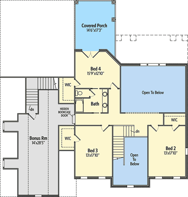 Plan 77607FB: Exclusive 4 Bed Brick House Plan - Floor Plan - 2nd Floor - Traditional