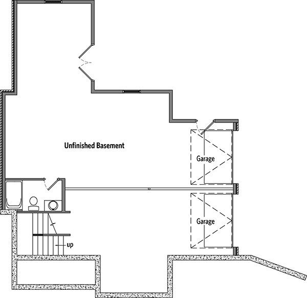 Plan 77610FB: Handsome Traditional House Plan - Floor Plan - Lower Level - Traditional