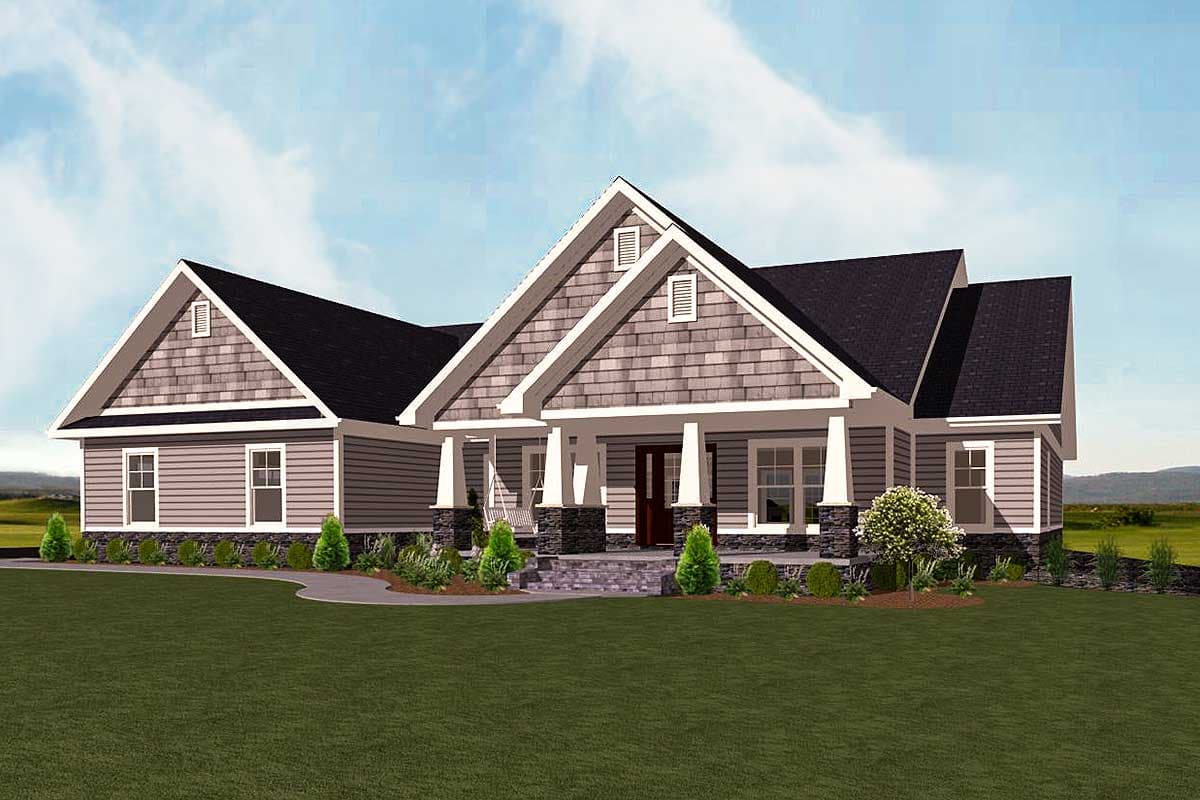 Plan 77615FB: One-Story Exclusive New American House Plan - Image #6 - Country, Craftsman, New American, Northwest, Ranch