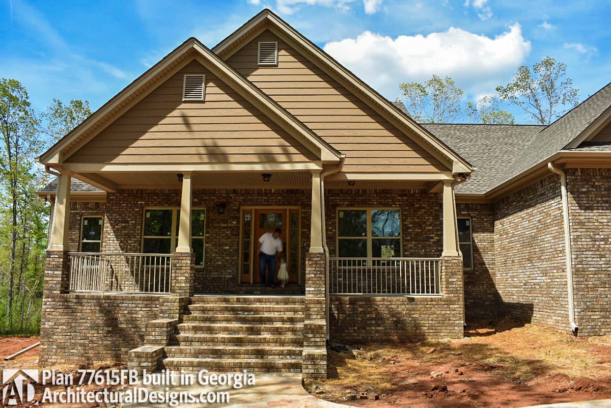 build gallery item - House Plan 77615FB comes to life in Georgia with a brick exterior
