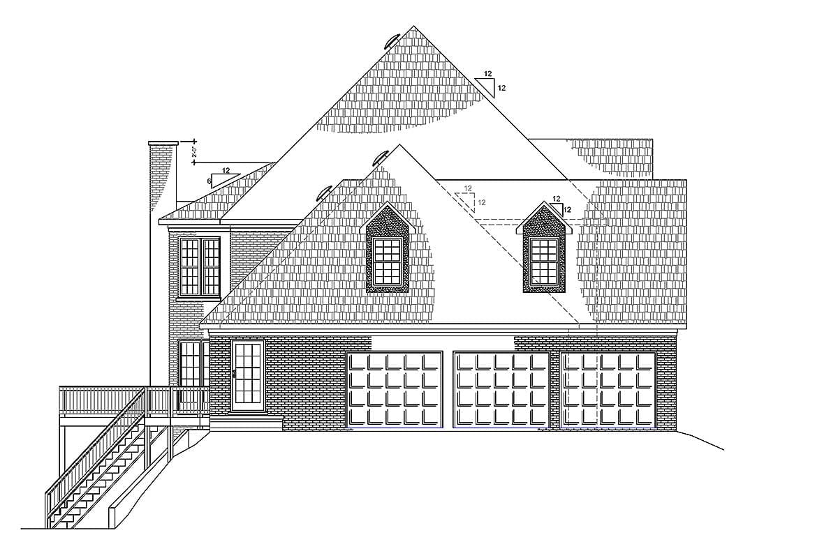 Plan 77616FB: Five Bedroom Brick Traditional House Plan - Image #6 - Traditional
