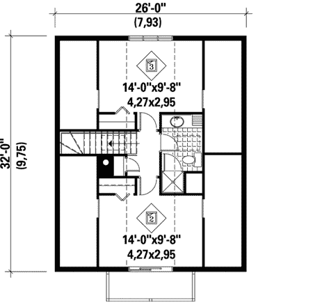 Plan 80168PM: Simple Getaway - Floor Plan - 2nd Floor - Cottage, Vacation