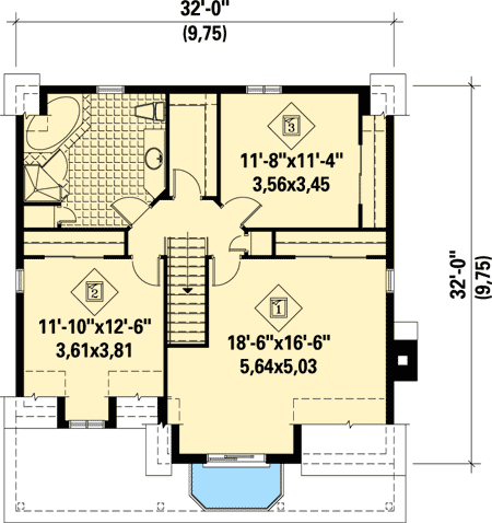 Plan 80170PM: Stone Accents - Floor Plan - 2nd Floor - Traditional