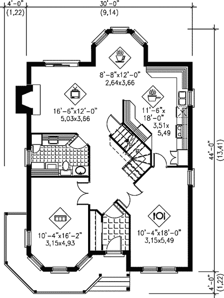 Plan 80239PM: Attractive Front Porch - Floor Plan - Main Level - Country