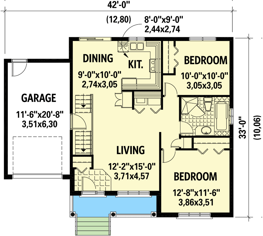 Plan 80362PM: Traditional Bungalow House Plan - Floor Plan - Main Level - Traditional