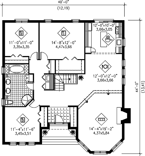 Plan 80371PM: Petite Retreat - Floor Plan - Main Level - European, Traditional