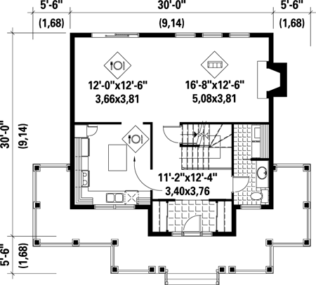 Plan 80415PM: Delightful Wrap-Around Porch - Floor Plan - Main Level - Country
