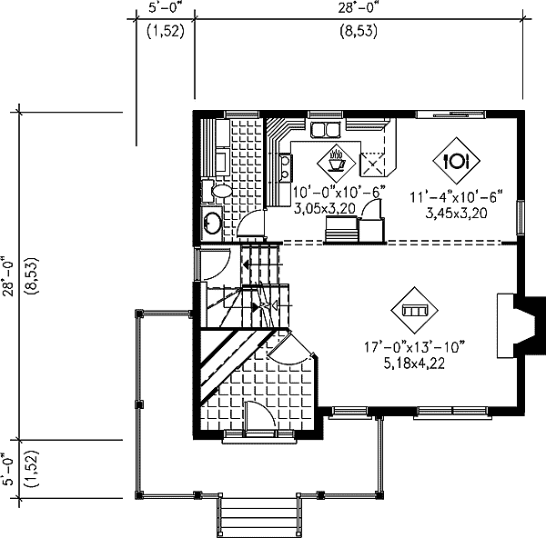 Plan 80481PM: Compact Traditional House Plan - Floor Plan - Main Level - Traditional