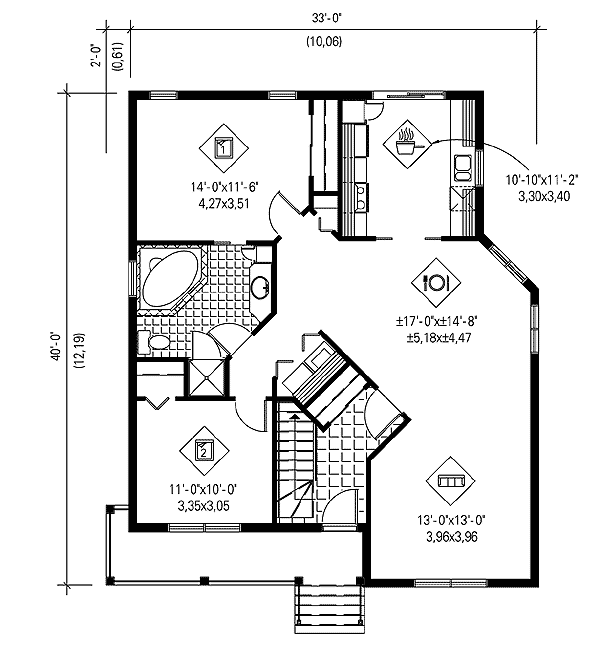 Plan 80552PM: Petite One Story Cottage - Floor Plan - Main Level - Cottage, Country