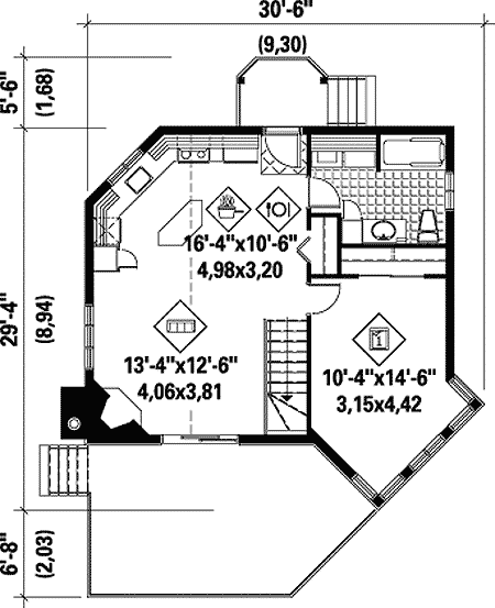 Plan 80556PM: Quaint Cottage Escape - Floor Plan - Main Level - Cottage