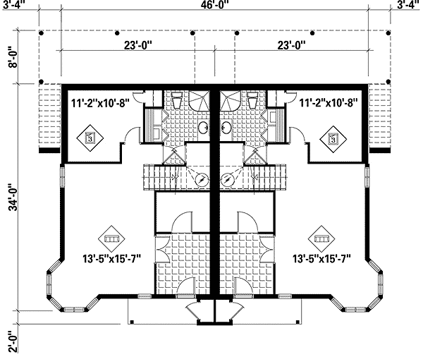 Plan 80579PM: Two Family Home Plan - Floor Plan - Basement