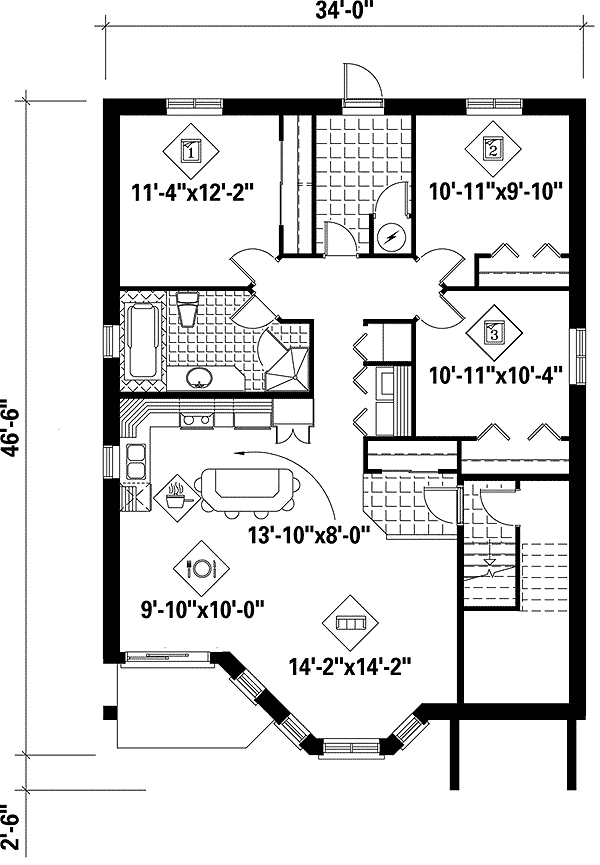 Plan 80586PM: Handsome Tri-Plex - Floor Plan - Basement