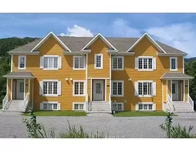 3 Family House Plan with 3-Level Units - 2111 Sq Ft - 2 with 5 Beds and 1 with 4 Beds