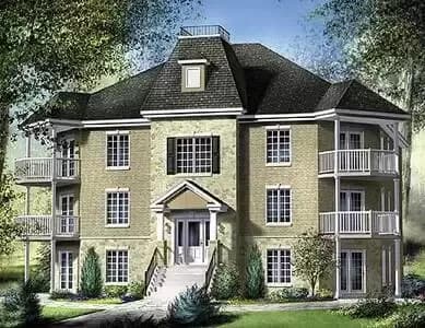 6 Unit House Plan with 2 Bed 1 Bath Units On Each Floor - 1266 Sq Ft Each Unit