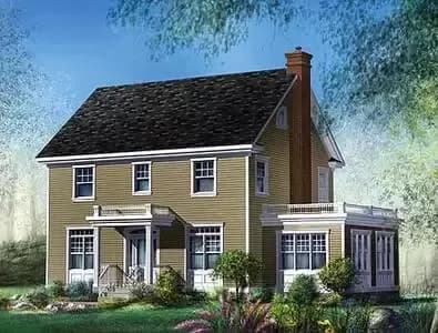Two and a Half Story Colonial House Plan
