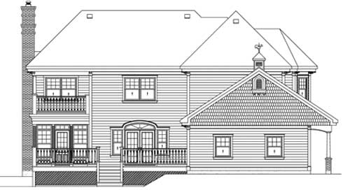 Plan 80617PM: Traditional Victorian House Plan with Rear 2-Stall Garage - Image #4 - Traditional, Victorian