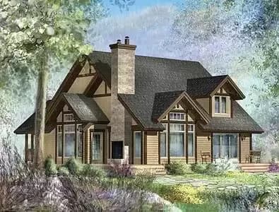 3-Bed Northwest House Plan with Outdoor Fireplace