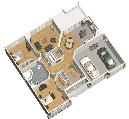Plan 80626PM: Two-Bedroom House Plan - Floor Plan - Main Level - Country, Traditional