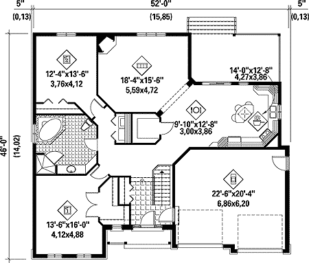Plan 80626PM: Two-Bedroom House Plan - Floor Plan - Main Level - Country, Traditional