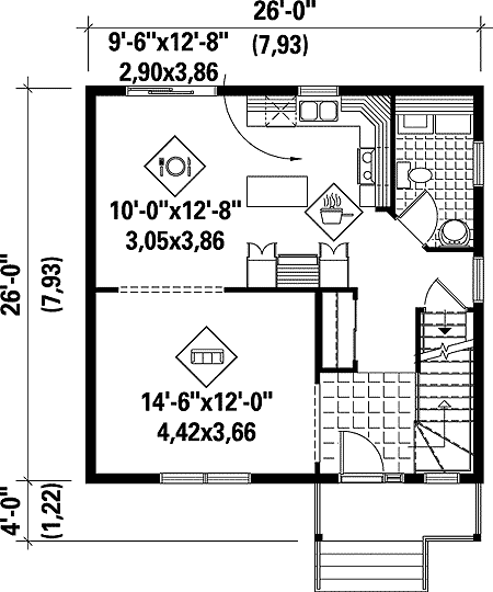 Plan 80635PM: Lovely Narrow Lot House Plan - Floor Plan - Main Level - Traditional