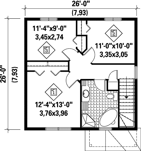 Plan 80635PM: Lovely Narrow Lot House Plan - Floor Plan - 2nd Floor - Traditional