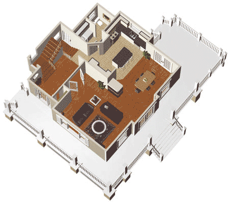 Plan 80636PM: Grand Wrap-Around Porch - Floor Plan - Main Level - Country, Farmhouse, Traditional