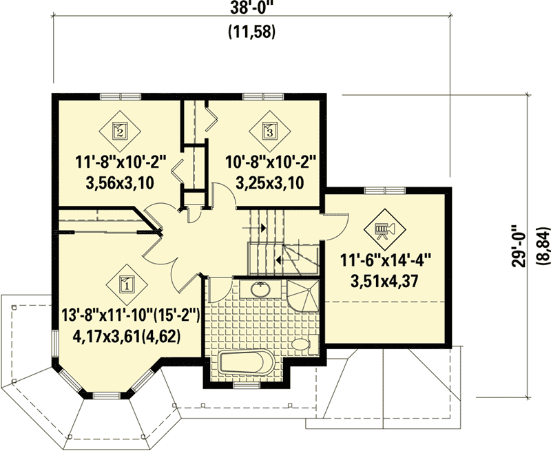 Plan 80638PM: Victorian Charmer - Floor Plan - 2nd Floor - Country, Victorian