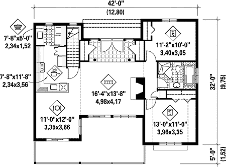 Plan 80642PM: Simple House Plan with Stunning Views - Floor Plan - Main Level - Craftsman, Vacation