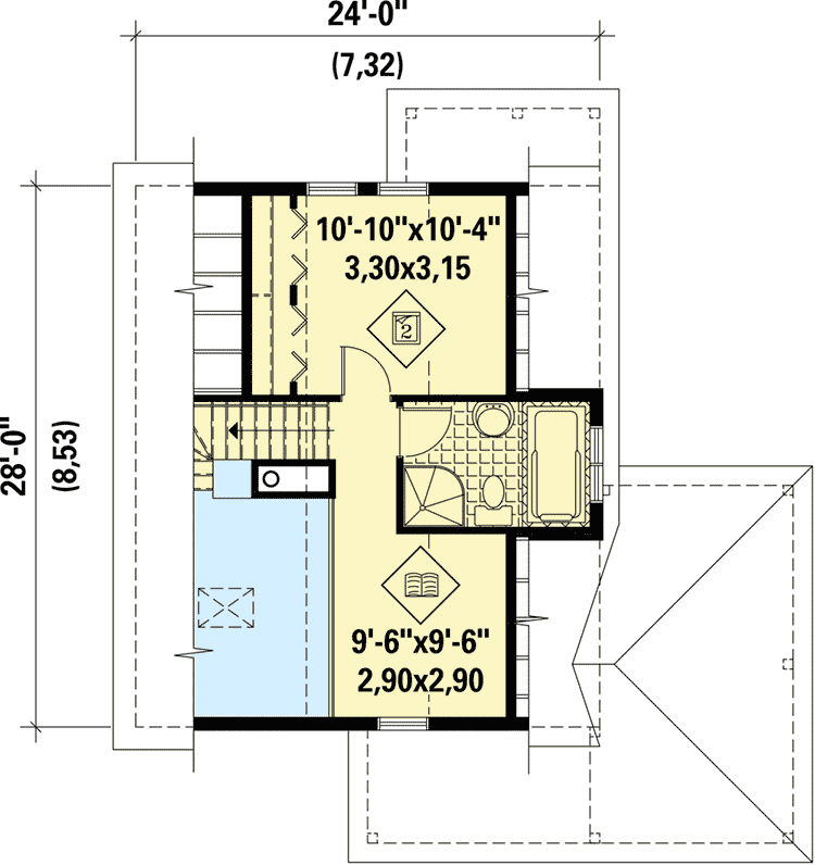 Plan 80646PM: Vacation Escape with Sunroom - Floor Plan - 2nd Floor - Cabin, Cottage, Country, Vacation
