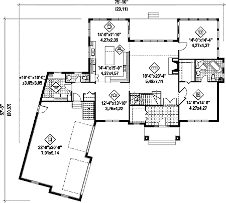 Plan 80656PM: Five Bedroom Splendor - Floor Plan - Main Level - European, French Country