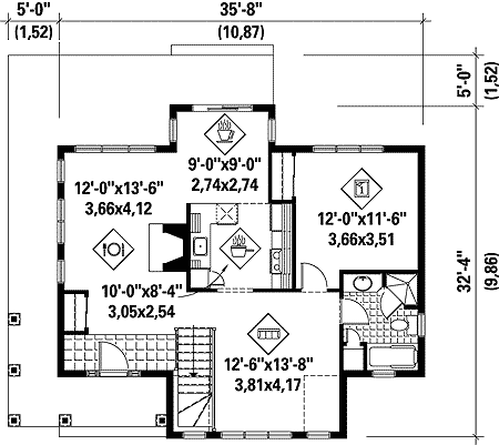 Plan 80658PM: Cozy One Bedroom House Plan - Floor Plan - Main Level - Cottage, Traditional