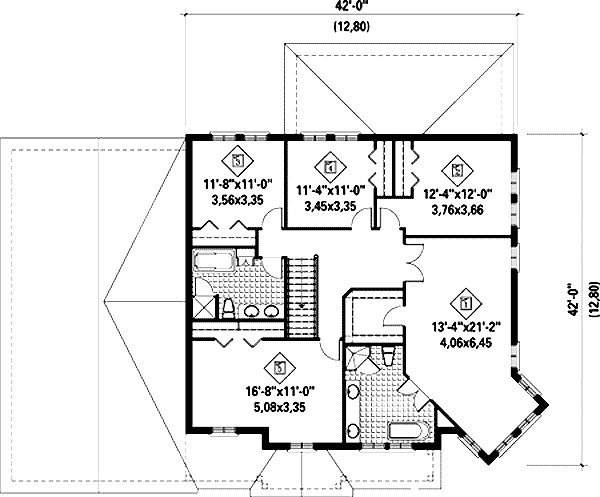 Plan 80691PM: Traditional Home Plan with Sunroom - Floor Plan - 2nd Floor - Traditional