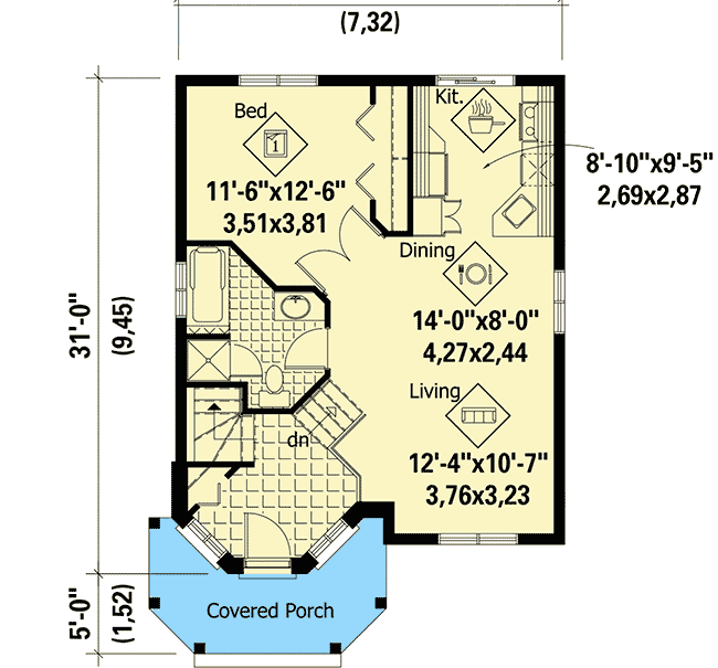 Plan 80707PM: Victorian Cottage Home Plan - Floor Plan - Main Level - Cottage, Victorian