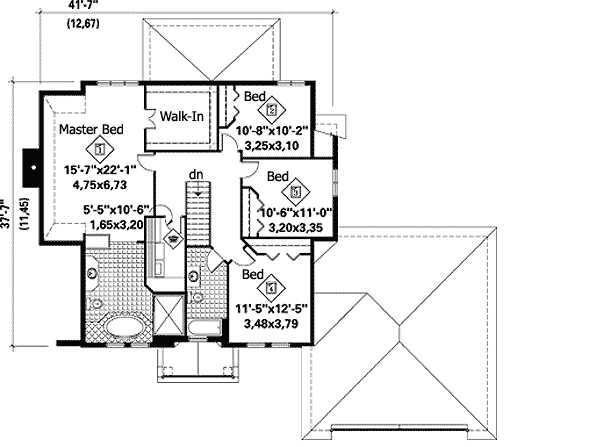 Plan 80714PM: Majestic European Styling - Floor Plan - 2nd Floor - European, French Country