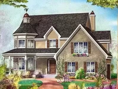 Country Home Plan with Sunroom