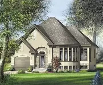Split-Level European Home Plan