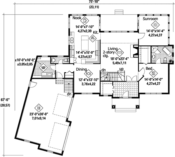 Plan 80725PM: Your Own Wine Cellar - Floor Plan - Main Level - European