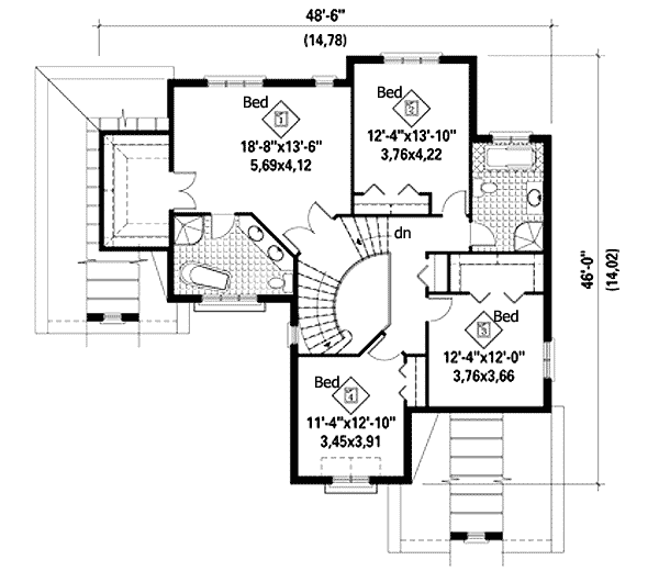 Plan 80729PM: Comfortable and Elegant - Floor Plan - 2nd Floor - European, Traditional