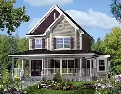 Country Home with Wrap-around Porch